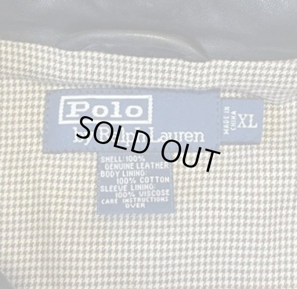 画像2: 90'S RALPH LAUREN チンスト付き 裏地付き レザー ドリズラージャケット ブラック (VINTAGE)