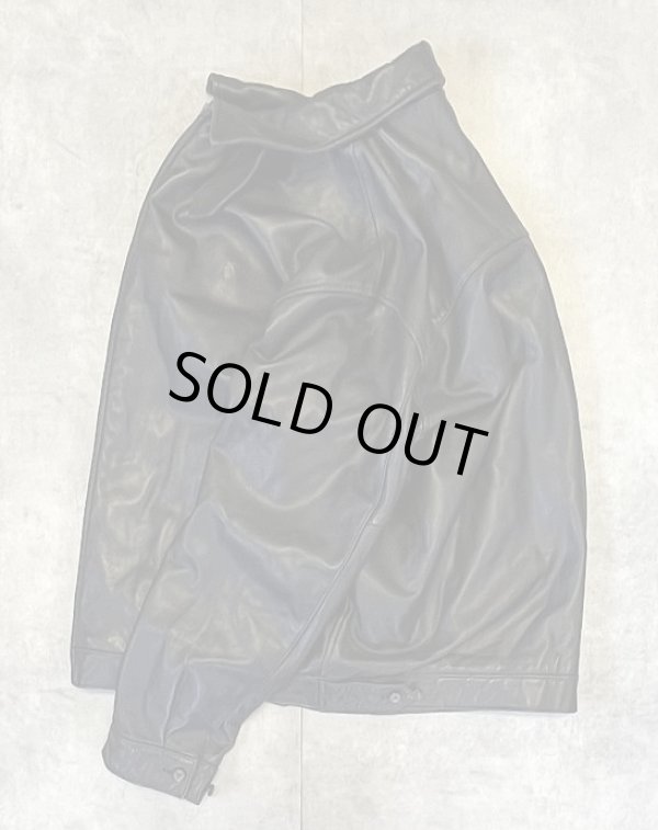 画像4: 90'S RALPH LAUREN チンスト付き 裏地付き レザー ドリズラージャケット ブラック (VINTAGE)