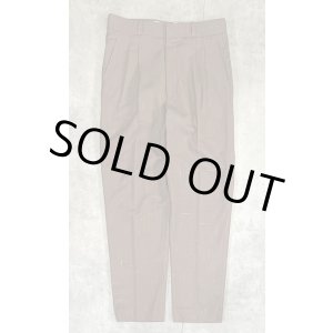 画像: 70'S UNKNOWN ツータック スラックス ブラウン/カスリ柄 TALONジップ (VINTAGE)