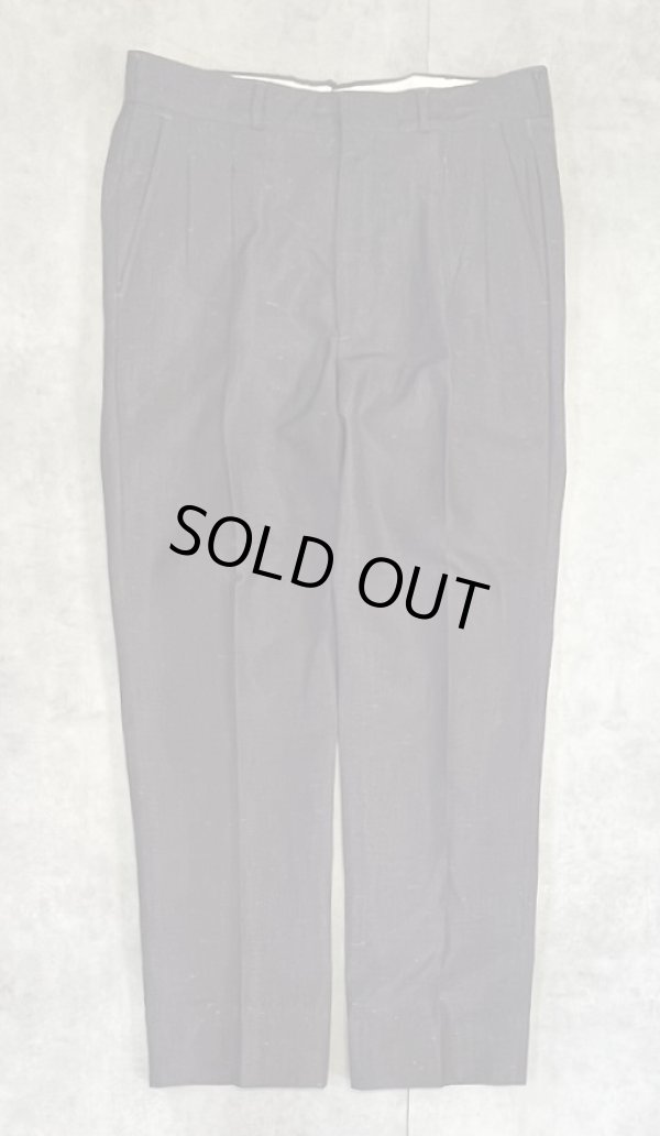 画像1: 70'S UNKNOWN ツータック スラックス チャコール/カラーネップ (VINTAGE)