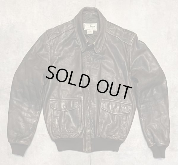 画像1: 80'S LL Bean "A-2" レザー フライトジャケット ダークブラウン SCOVILLジップ USA製 (VINTAGE)