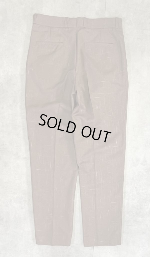 画像4: 70'S UNKNOWN ツータック スラックス ブラウン/カスリ柄 TALONジップ (VINTAGE)