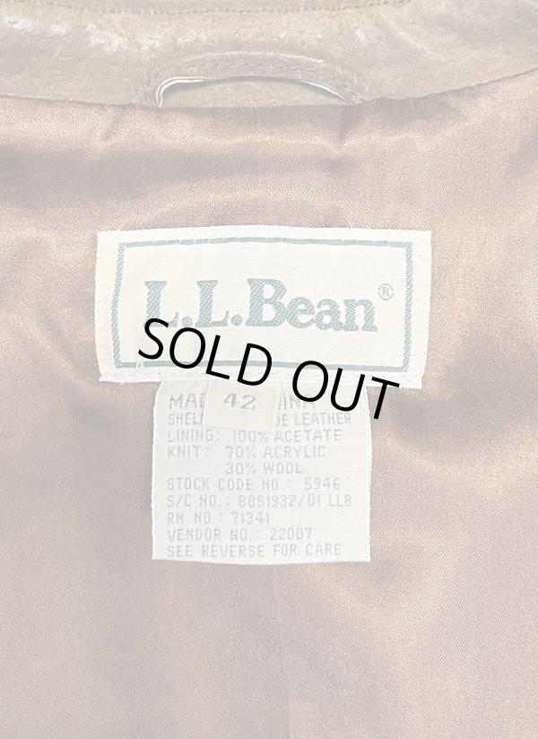 画像2: 90'S LL Bean チンスト付き レザー ドリズラージャケット ブラウン (MINT CONDITION)