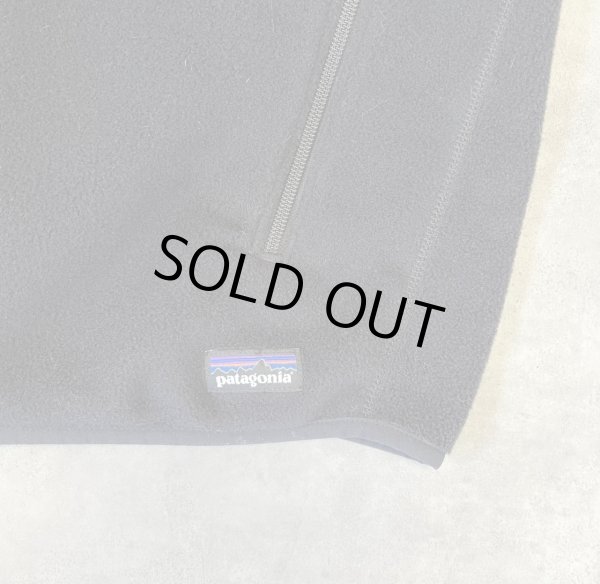 画像3: PATAGONIA "SYNCHILLA" 裾ロゴ フルジップ フリースベスト ブラック (VINTAGE)