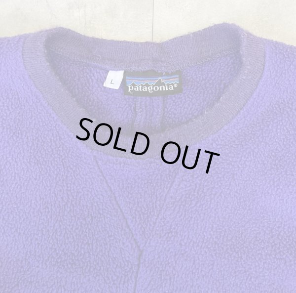 画像2: 80'S PATAGONIA 旧タグ 前V ガゼット付き クルーネック フリース パープル (VINTAGE)