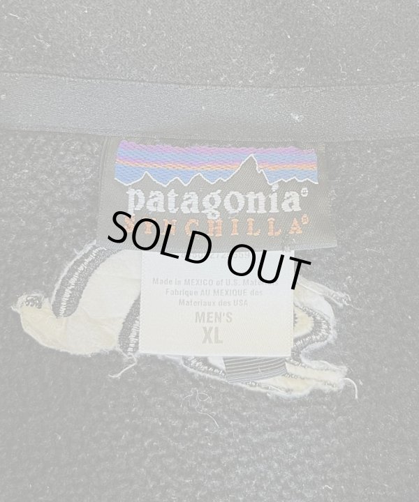 画像2: PATAGONIA "SYNCHILLA" 裾ロゴ フルジップ フリースベスト ブラック (VINTAGE)