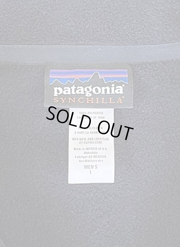 画像2: PATAGONIA "SYNCHILLA" 裾ロゴ フルジップ フリースベスト ブラック (VINTAGE)