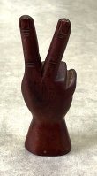 画像3: ウッドカービング ピースサイン ハンドサイン オーナメント オブジェ 手彫り 置物 (VINTAGE)