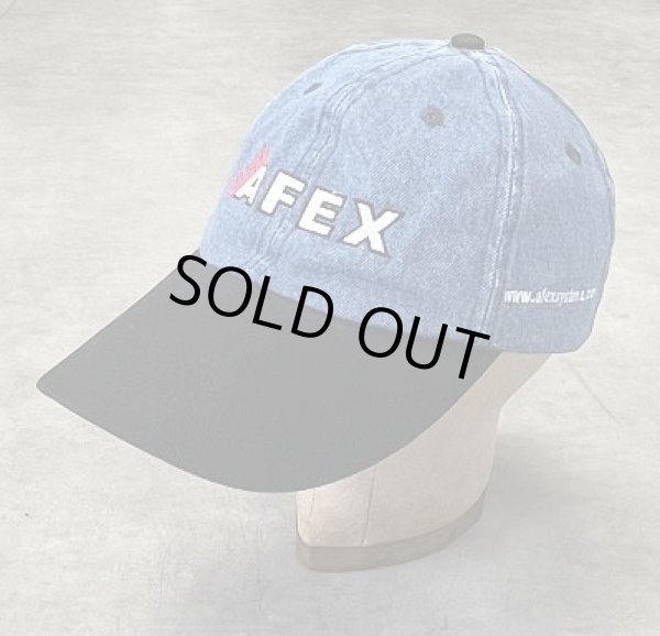 画像1: AFEX 6パネル ツートンカラー デニム ベースボールキャップ インディゴ/ブラック (USED)
