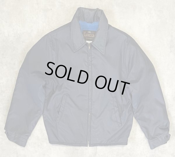 画像1: 70'S CAMPUS 裏地ボア付き ナイロン ドリズラージャケット ネイビー TALONジップ USA製 (VINTAGE)