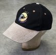画像1: IPSWITCH AUSTRALIA 6パネル レザー/コットン ツートンカラー ベースボールキャップ ブラック/ベージュ (USED)
