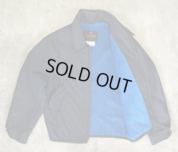 画像3: 70'S CAMPUS 裏地ボア付き ナイロン ドリズラージャケット ネイビー TALONジップ USA製 (VINTAGE)