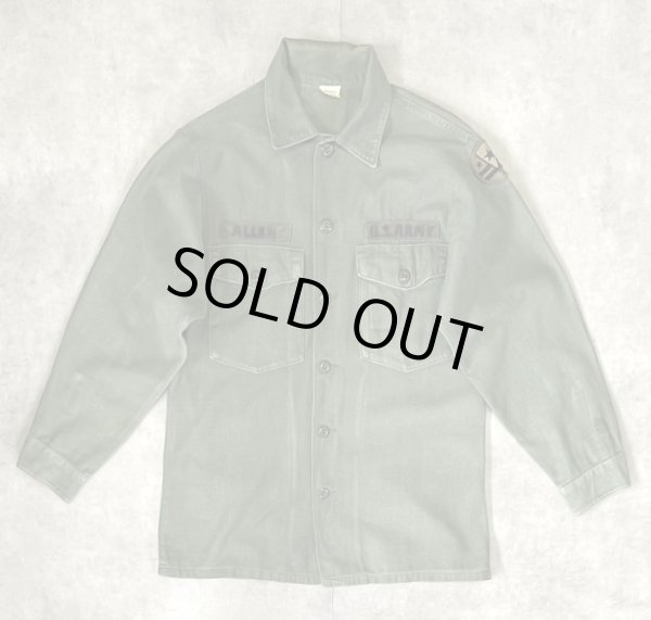 画像1: 70'S アメリカ軍 US ARMY OG107 コットンサテン ユーティリティシャツ (VINTAGE)