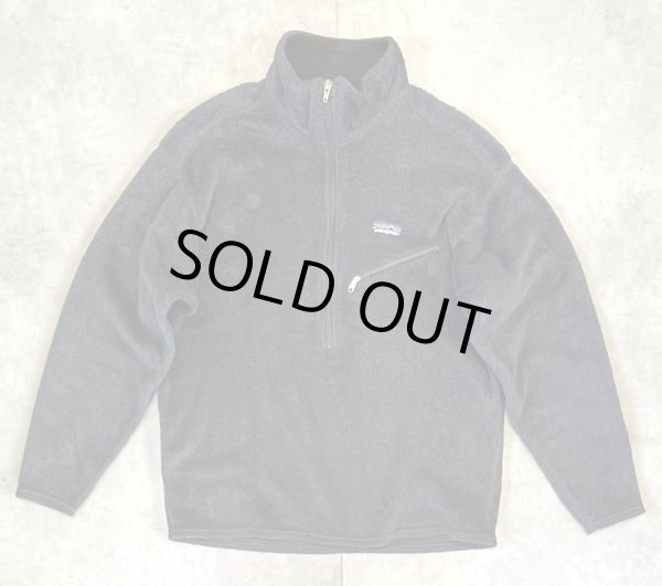 画像1: 02'S PATAGONIA 刺繍ロゴ R2 レギュレーター ハーフジップ フリース チャコール USA製 (VINTAGE)