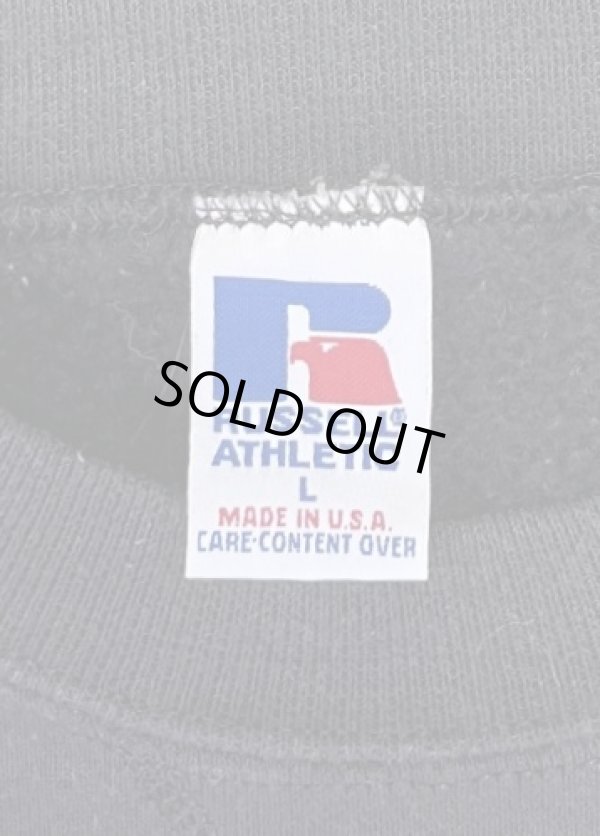 画像2: 90'S RUSSELL ATHLETIC 前Vガゼット付き クルーネック スウェットシャツ ブラック USA製 (VINTAGE)