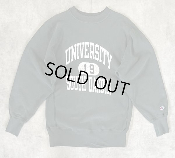 画像1: 90'S CHAMPION "三段プリント" 刺繍タグ リバースウィーブ フェードグリーン メキシコ製 (VINTAGE)