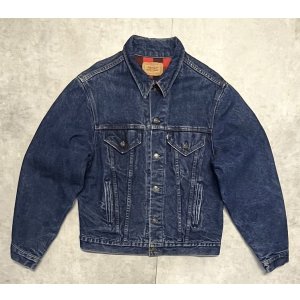 画像: 80'S LEVIS "71411" スモールe 4thモデル 裏地チェック デニムジャケット インディゴ 46L USA製 (VINTAGE)