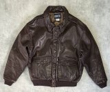 画像: 90'S LANDS' END "A-2" レザー フライトジャケット ダークブラウン SCOVILLジップ USA製 (VINTAGE)