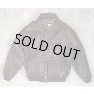 画像: 90'S LANDS' END "A-2" レザー フライトジャケット ダークブラウン SCOVILLジップ USA製 (VINTAGE)