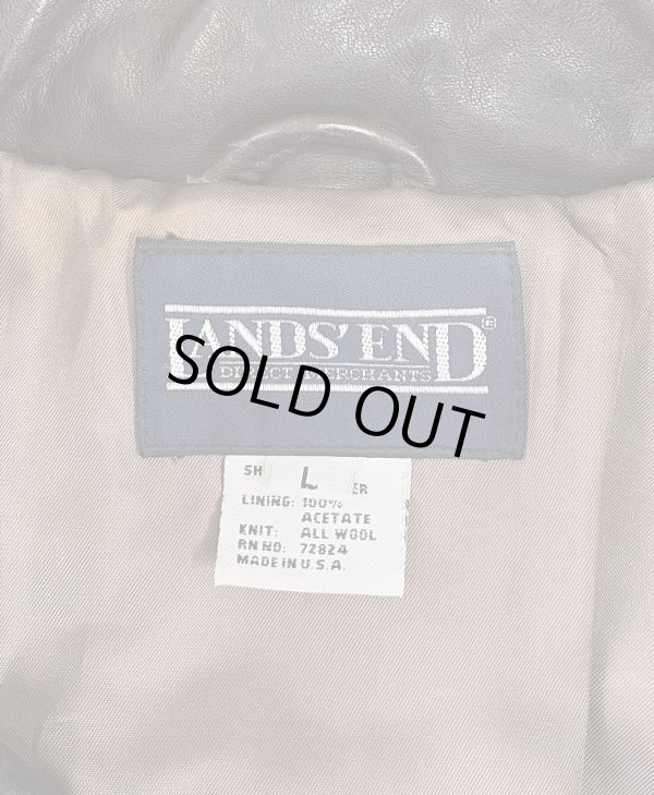 画像2: 90'S LANDS' END "A-2" レザー フライトジャケット ダークブラウン SCOVILLジップ USA製 (VINTAGE)