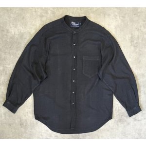 画像: 90'S RALPH LAUREN "POSTBOY" 長袖 バンドカラーシャツ ブラック/グリッドチェック (VINTAGE)