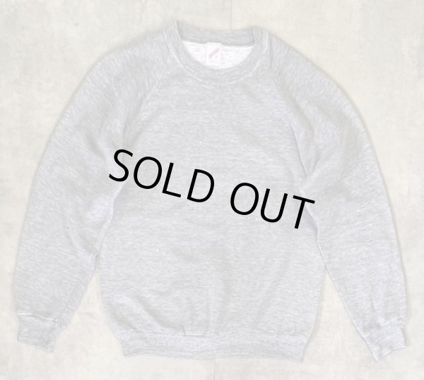 画像1: 80'S JERZEES ラグランスリーブ スウェットシャツ ヘザーグレー USA製 (VINTAGE)