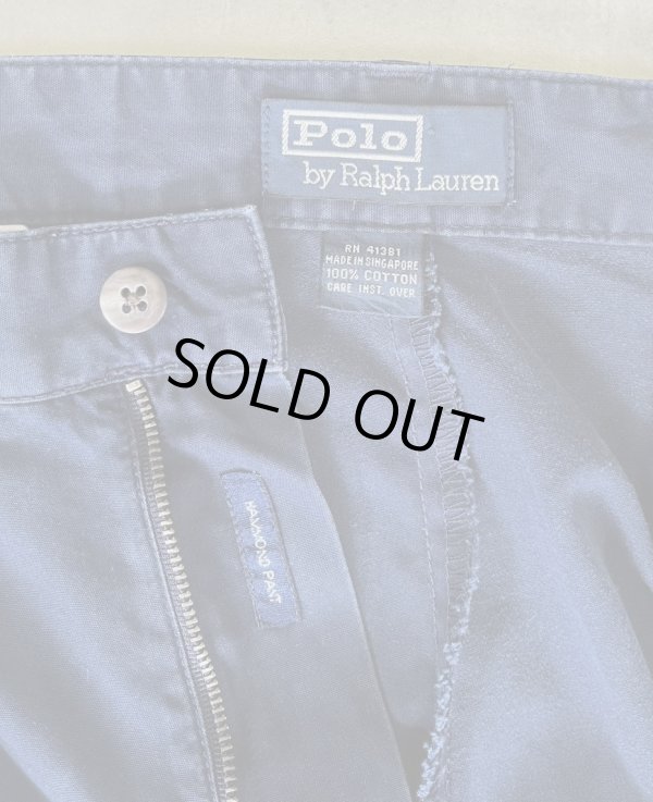 画像2: 90'S RALPH LAUREN "HAMMOND PANT" ツープリーツ チノパンツ ネイビー (VINTAGE)