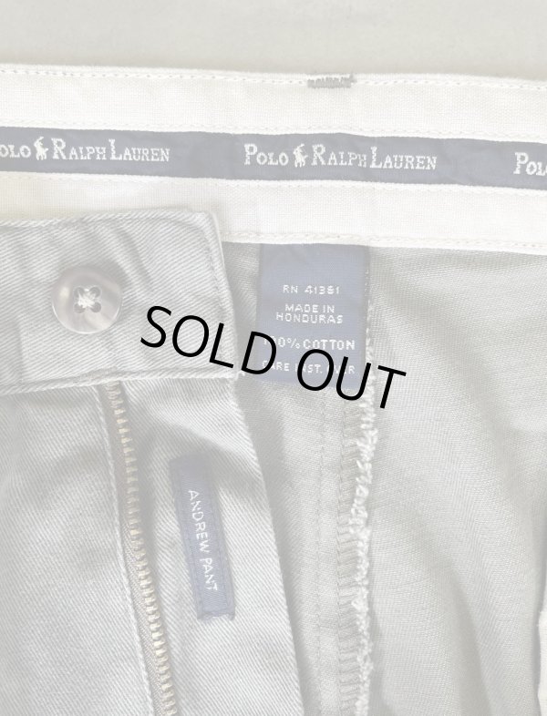 画像2: 90'S RALPH LAUREN "ANDREW PANT" ツープリーツ チノパンツ カーキ (VINTAGE)