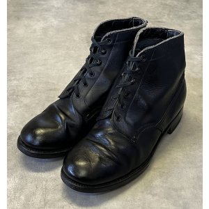 画像: UNKNOWN レザーソール レースアップ レザーブーツ ブラック (VINTAGE)