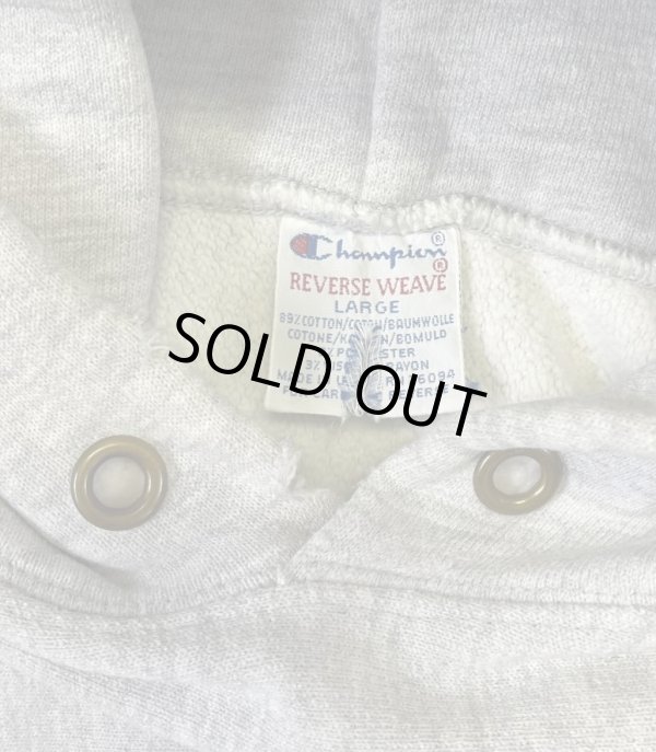 画像2: 90'S CHAMPION 刺繍タグ リバースウィーブ パーカー ヘザーグレー USA製 (VINTAGE)