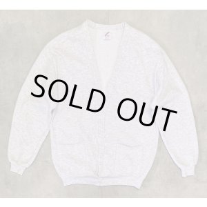 画像: 80'S JERZEES スウェット カーディガン 無地 アッシュグレー USA製 (VINTAGE)