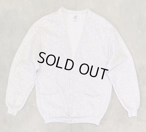 画像1: 80'S JERZEES スウェット カーディガン 無地 アッシュグレー USA製 (VINTAGE)