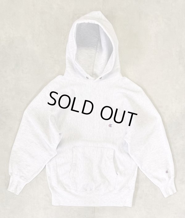 画像1: 90'S CHAMPION 刺繍タグ リバースウィーブ パーカー ヘザーグレー USA製 (VINTAGE)