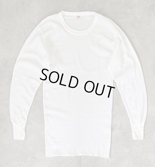 画像1: 80'S HANES サーマル 長袖 Tシャツ ホワイト USA製 (DEADSTOCK)