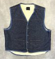画像1: 70'S ROEBUCKS 裏地ボア デニムベスト インディゴ (VINTAGE)