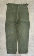 画像1: 60'S アメリカ軍 US ARMY "OG107" 初期モデル コットンサテン 平ボタン ベイカーパンツ (VINTAGE)