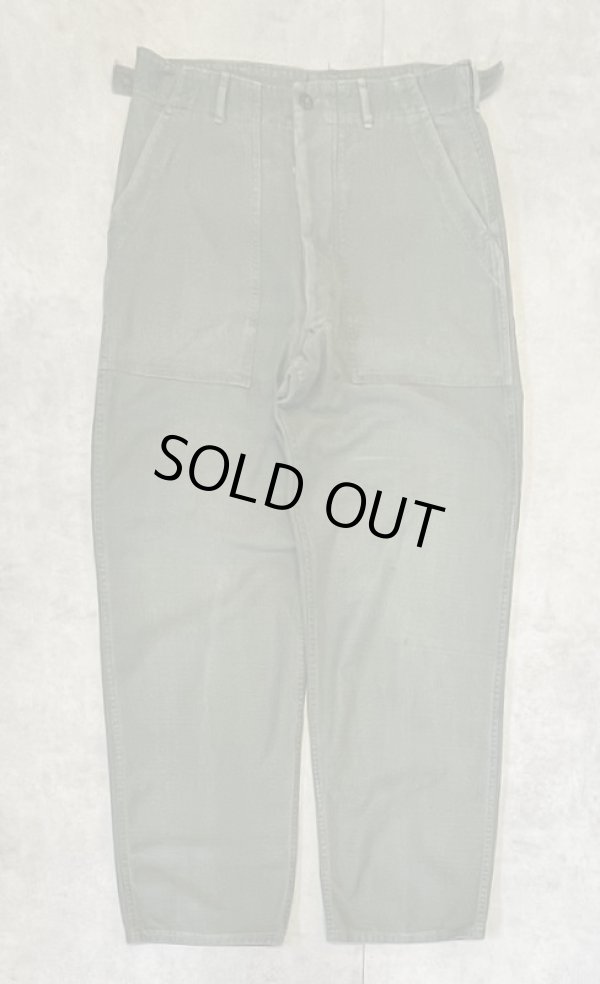 画像1: 60'S アメリカ軍 US ARMY "OG107" 初期モデル コットンサテン 平ボタン ベイカーパンツ (VINTAGE)