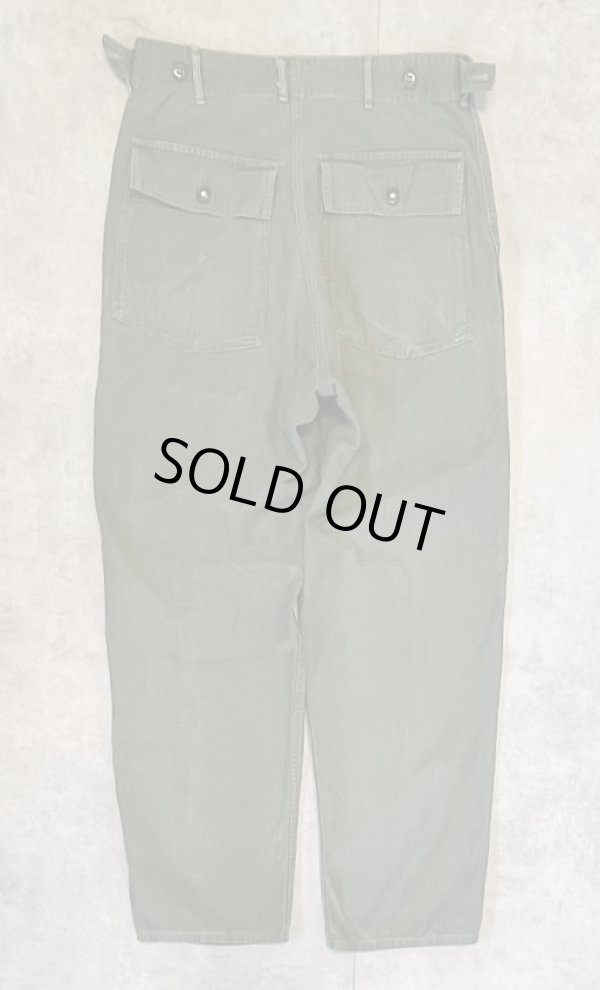 画像4: 60'S アメリカ軍 US ARMY "OG107" 初期モデル コットンサテン 平ボタン ベイカーパンツ (VINTAGE)