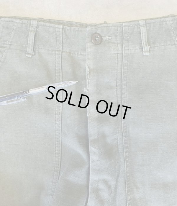 画像5: 60'S アメリカ軍 US ARMY "OG107" 初期モデル コットンサテン 平ボタン ベイカーパンツ (VINTAGE)