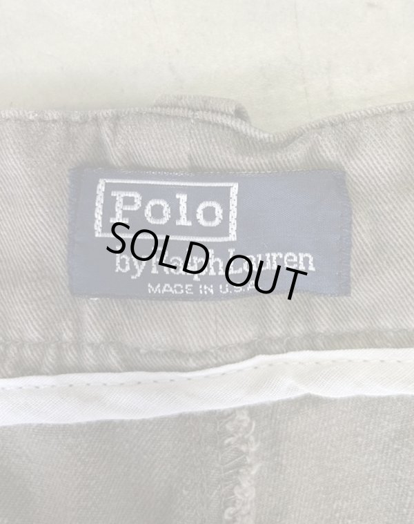 画像2: 90'S RALPH LAUREN ノープリーツ チノパンツ カーキ 42TALONジップ USA製 (VINTAGE)