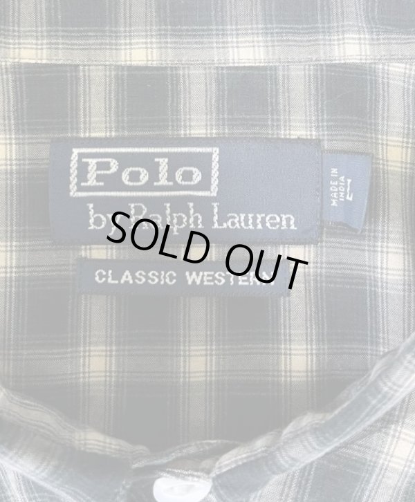 画像2: 90'S RALPH LAUREN "CLASSIC WESTERN" ポプリン 長袖 ウエスタンシャツ チェック柄 (VINTAGE)