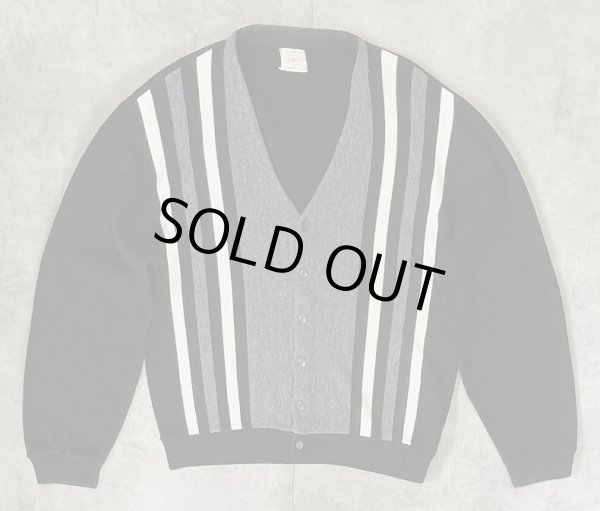 画像1: 60'S BRENT アクリル カーディガン ブラック/グレー＆ホワイト (VINTAGE) 