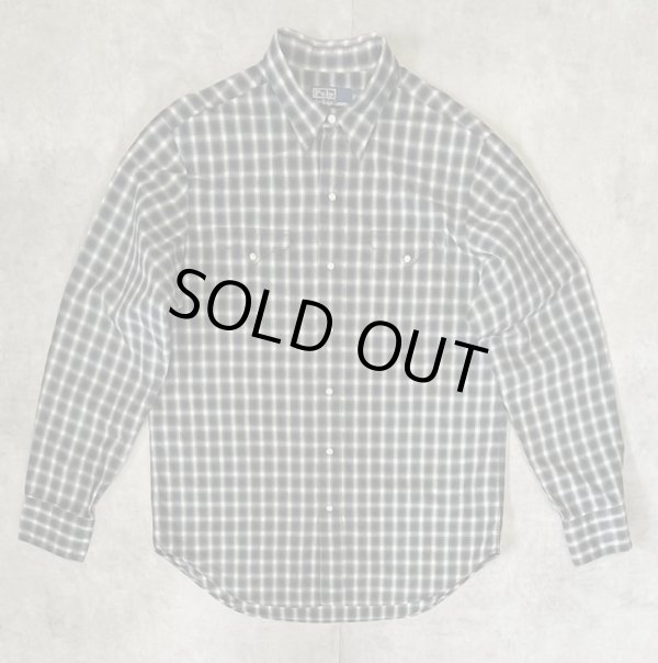 画像1: 90'S RALPH LAUREN "CLASSIC WESTERN" ポプリン 長袖 ウエスタンシャツ チェック柄 (VINTAGE)