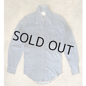 画像: 70'S WRANGLER "27MW" 白タグ デニム ウエスタンシャツ インディゴ USA製 (VINTAGE)