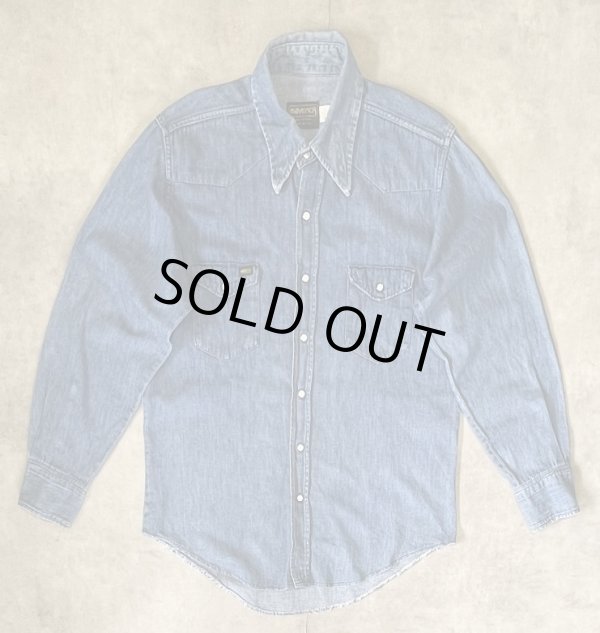 画像1: 70'S MAVERICK デニム ウエスタンシャツ インディゴ USA製 (VINTAGE)