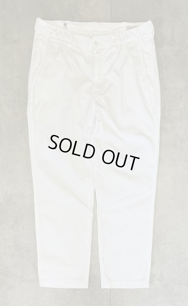 画像1: 90'S RALPH LAUREN ウエストタブ付き ミリタリーチノパンツ ホワイト (VINTAGE)