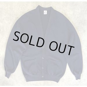 画像: 80'S JERZEES スウェット カーディガン 無地 ネイビー USA製 (VINTAGE)