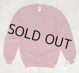 画像: 90'S RUSSELL ATHLETIC 前Vガゼット付き クルーネック スウェットシャツ バーガンディ USA製 (DEADSTOCK)