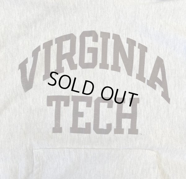 画像3: 90'S CHAMPION "VIRGINIA TECH" 刺繍タグ リバースウィーブ パーカー ヘザーグレー USA製 (VINTAGE)