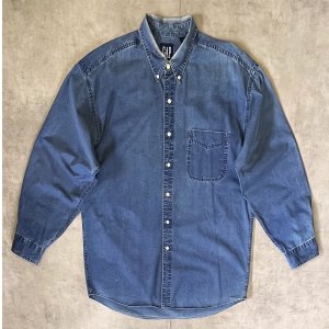 画像: 90'S GAP 旧タグ コットン BDシャツ インディゴ (VINTAGE)